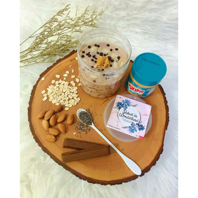 

Dessert Oats Coklat kacang/ overnight oats Chocolate peanut butter/ sarapan sehat