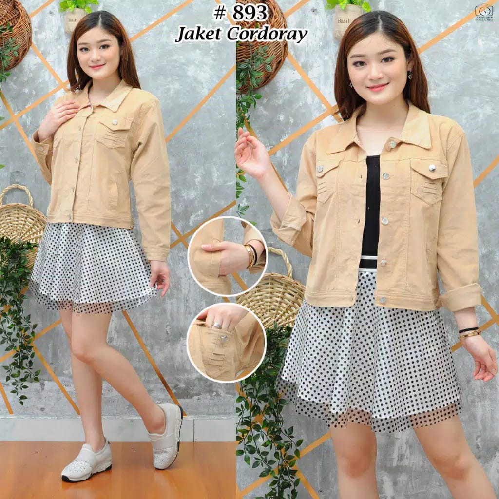 ( Bisa COD ) Asia Mode Jaket Codoray Wanita / Jaket Kodoray Warna Krem / Jaket Kodorai Cream Cewek