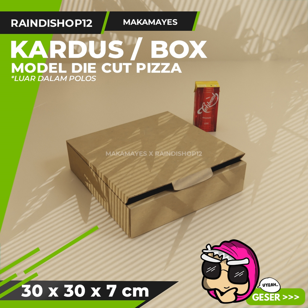 

BOX 30 X 30 X 7 CM KARDUS DIE CUT PIZZA KEMASAN PACKAGING KADO