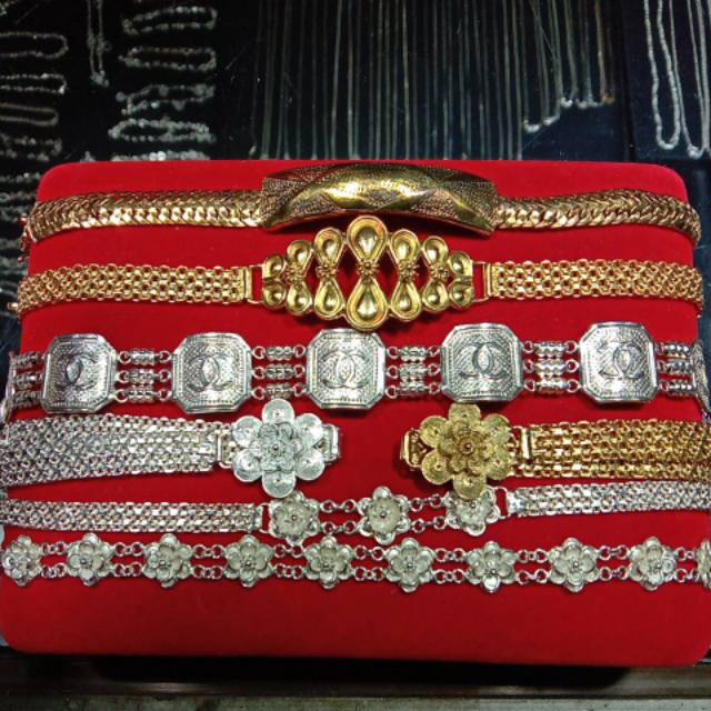 Gelang silver murni  MOTIF TERBARU + sepuh emas 24k / tanpa sepuh emas 24k