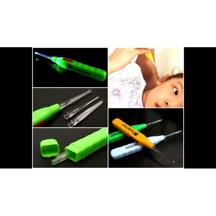 Flashlight Earpick Pembersih Telinga Karakter Kartun Lucu Korek Kuping Senter Led Korek Kuping Bayi