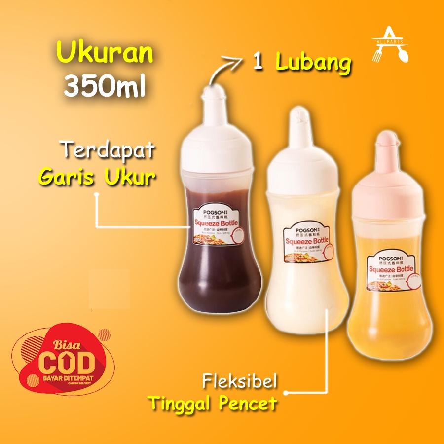 Botol Mayonaise Caos Plastik Kecap Saus Putih Anti Tumpah 350ml Botol Wadah Saos Putih Minyak Goreng Plastik Wadah Saus Botol