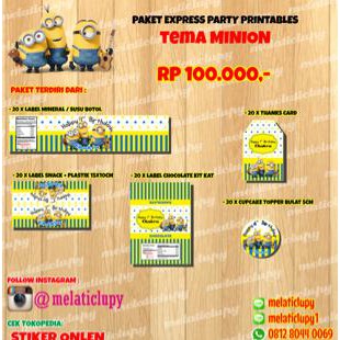 

Paket Hemat Express Label Ulang Tahun Tema Minion Ready Stok