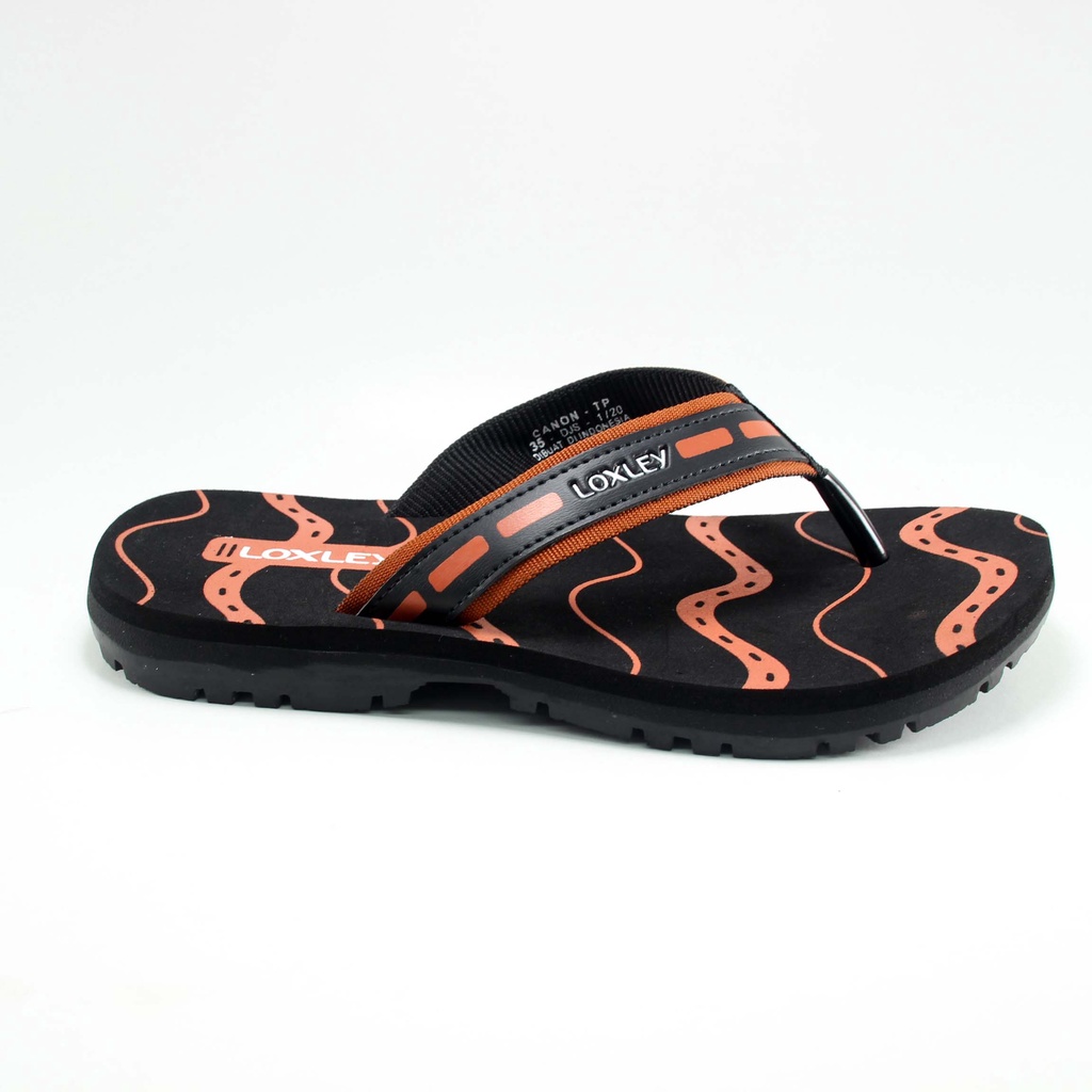 Sandal anak tanggung pria LOXLEY CANON TP Hitam - Merah bata Size 33-37