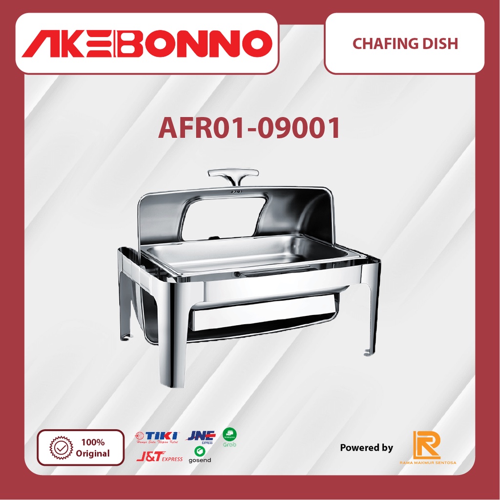 AKEBONNO - Chafing Dish Roll Top/Tempat Pemanas/Penghangat Prasmanan/Buffet Jumbo Stainless Steel