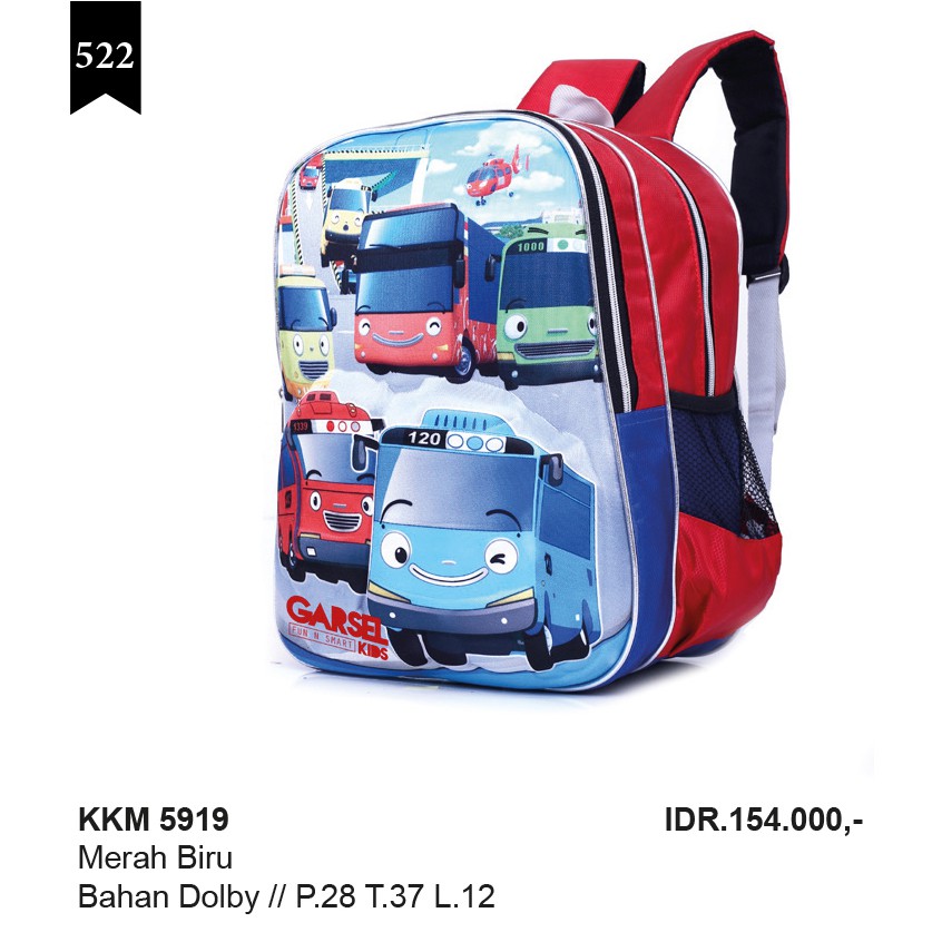 KKM 5919 Tas ransel sekolah anak laki laki PAUD,TK,SD kls 3 - garsel