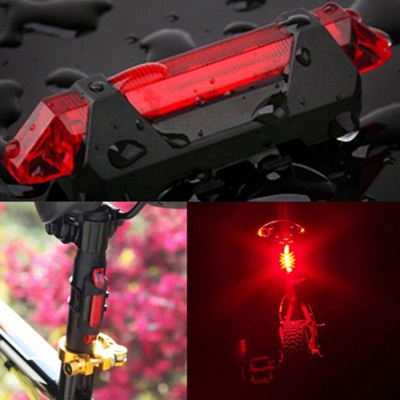 Lampu Belakang Sepedah Sepeda LED USB Port Murah Anti Air BS216