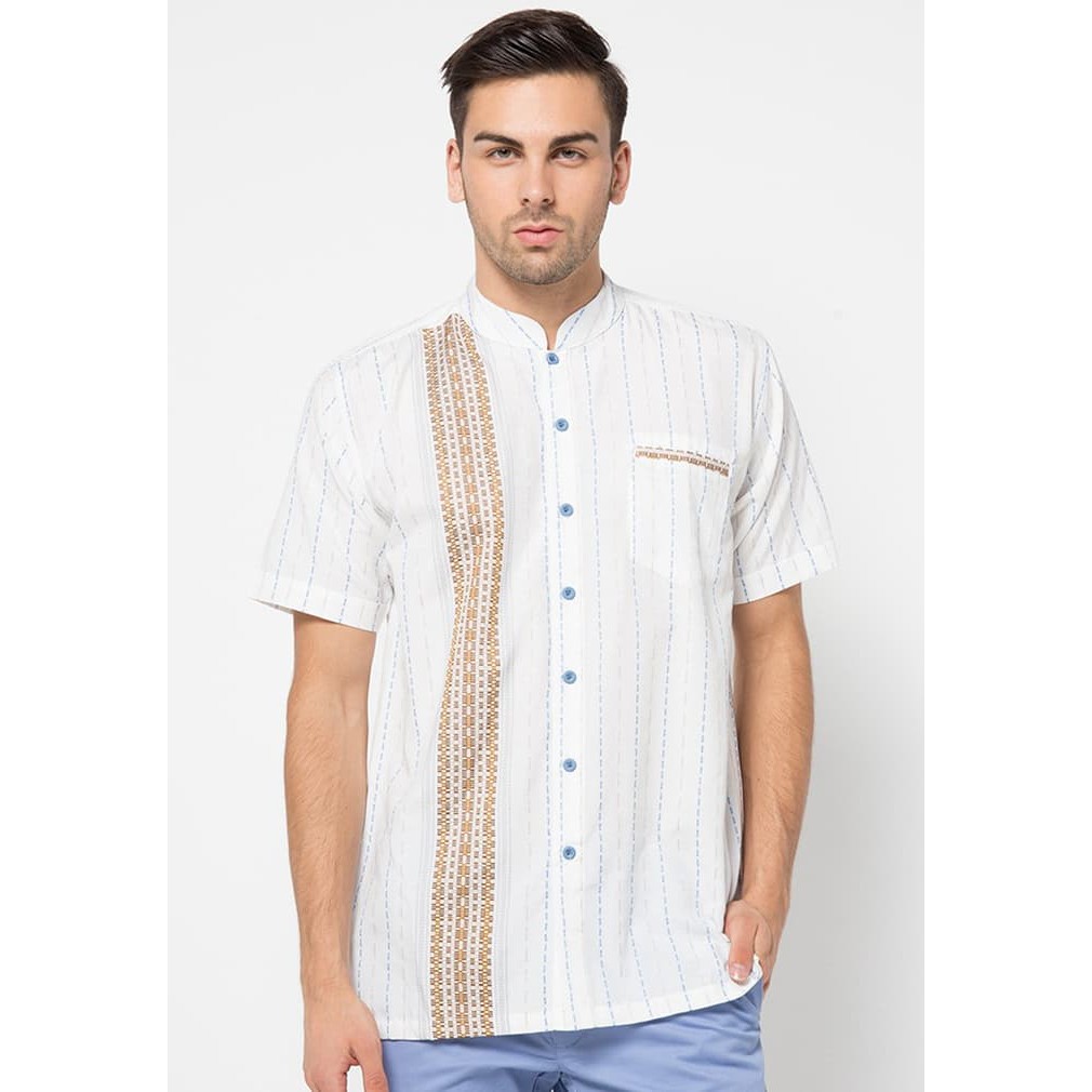 NEW JN YEGE - BAJU KOKO LENGAN PENDEK BROKEN WHITE