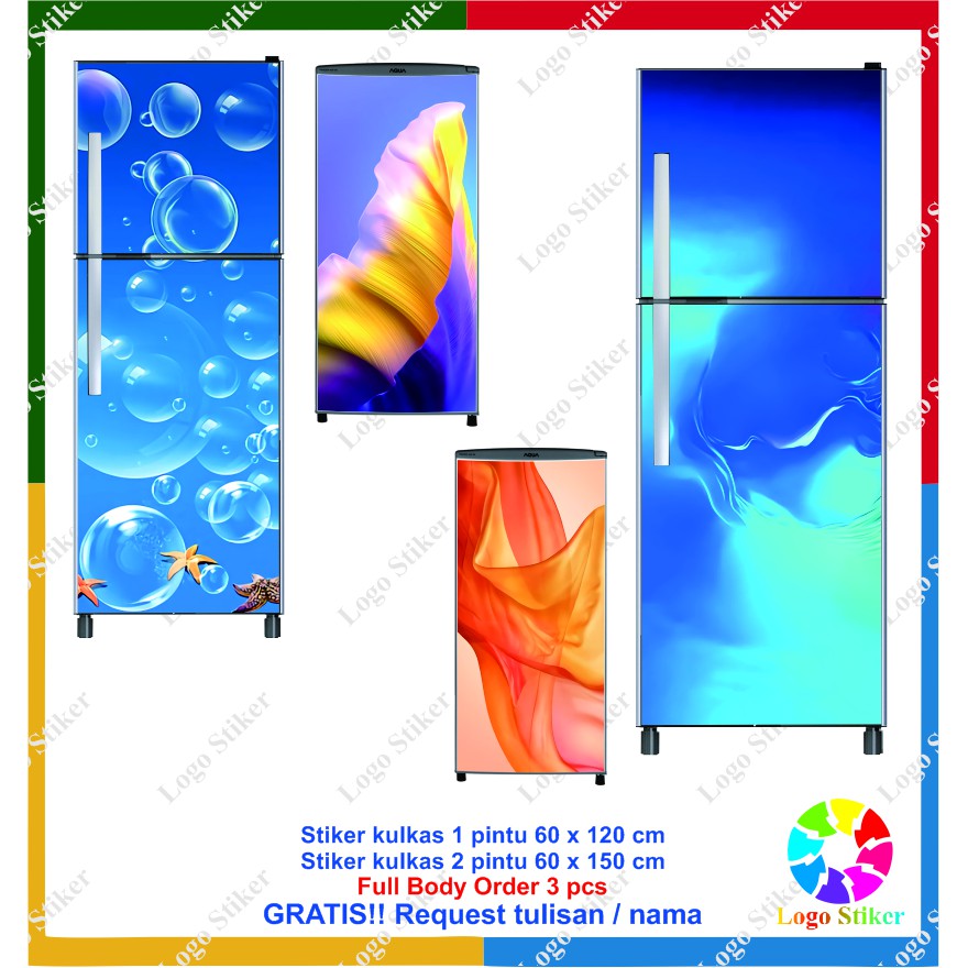 Stiker kulkas Sticker wallpaper kulkas  1 dan 2 pintu motif wallpaper