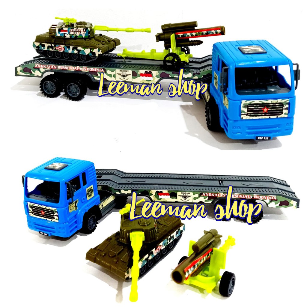 MAINAN MOBIL TRUK TRAILER - TRUCK MILITER -TAILER TANK ARMY MILITER - KGP 132