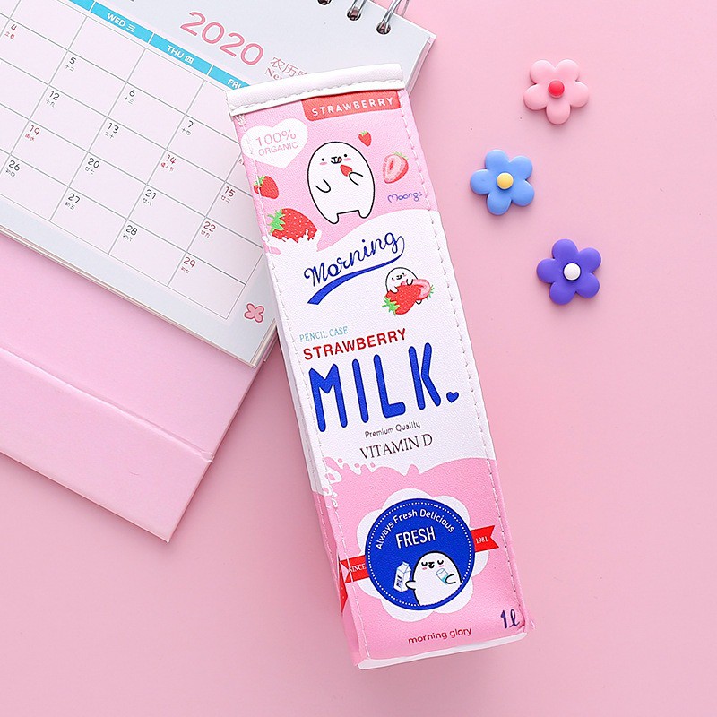 MURMURE.ID | TEMPAT PENSIL UNIK MILK COOKIES KOTAK PENSIL BUNGKUS JAJAN CIKI SNACK PC039-MILK - STRAWBERRY
