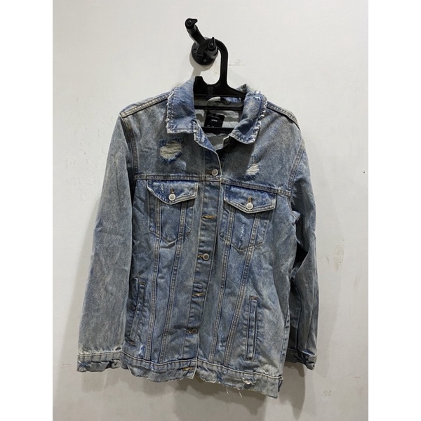 Jaket pria bershka denim size S