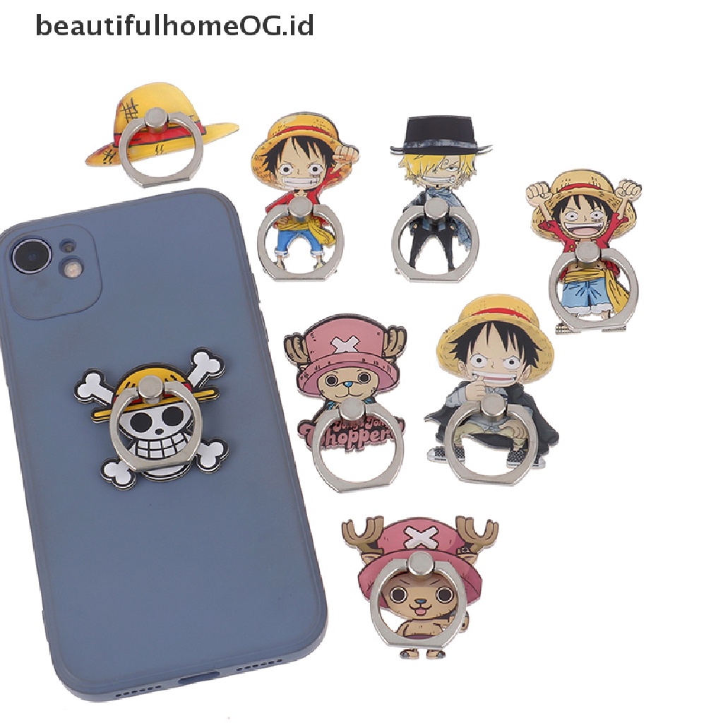 Ring Stand Holder Desain Luffy One Piece Bahan Akrilik Untuk Handphone