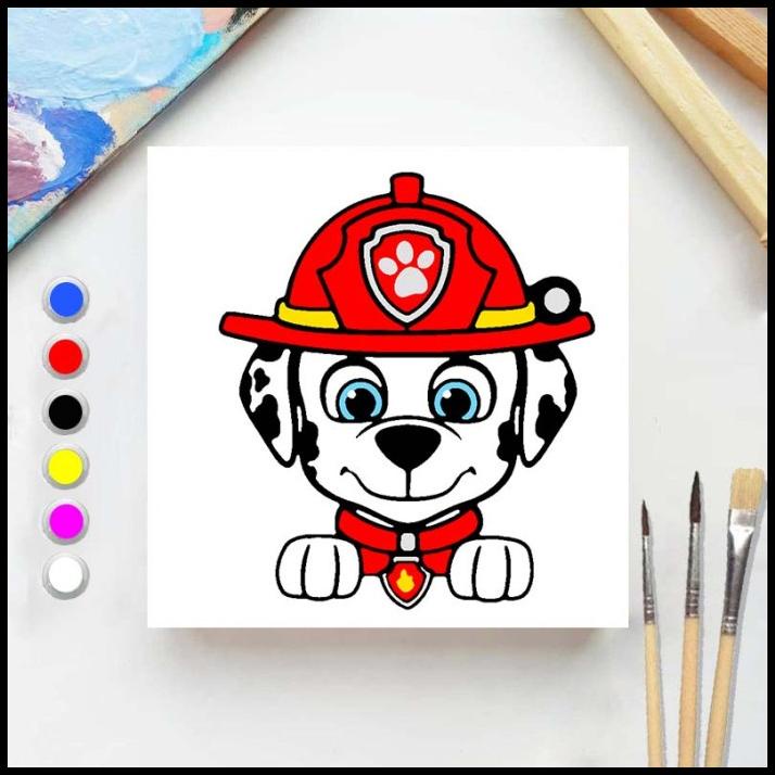 

Paint By Number Paw Patrol 1 20X20 Painting Kit/Set Melukis Anak