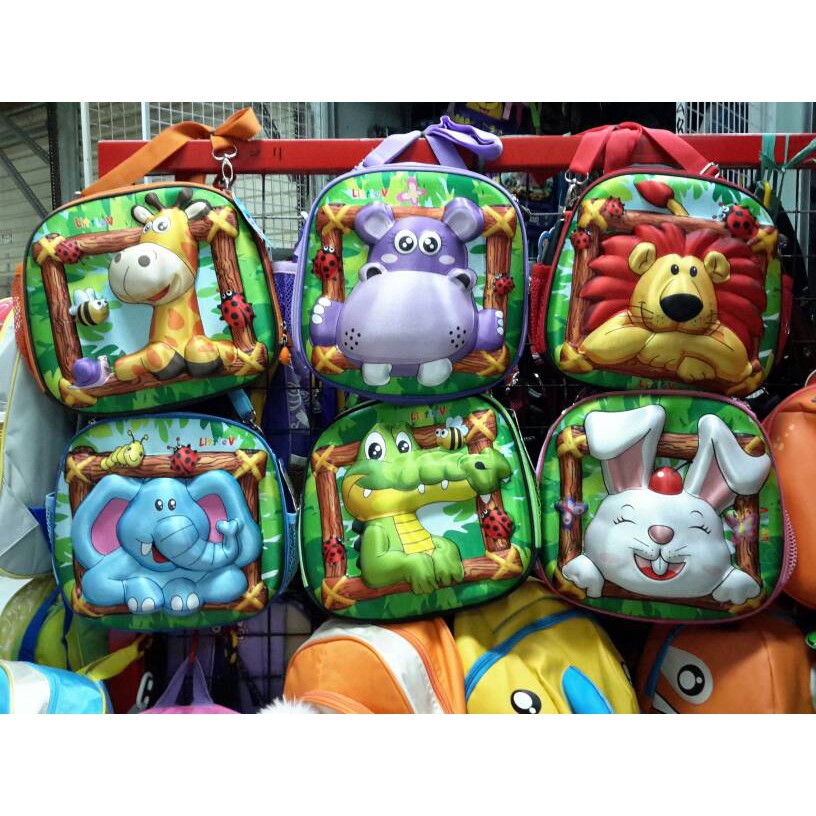 Tas Selempang anak playgroup paud karakter animal - Little V original