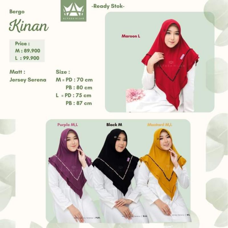 COD ✔️ | TERBARU BERGO KINAN BY ALFASA HIJAB | KERUDUNG INSTAN DAILY ORI ALFASA HIJAB | HIJAB MURAH