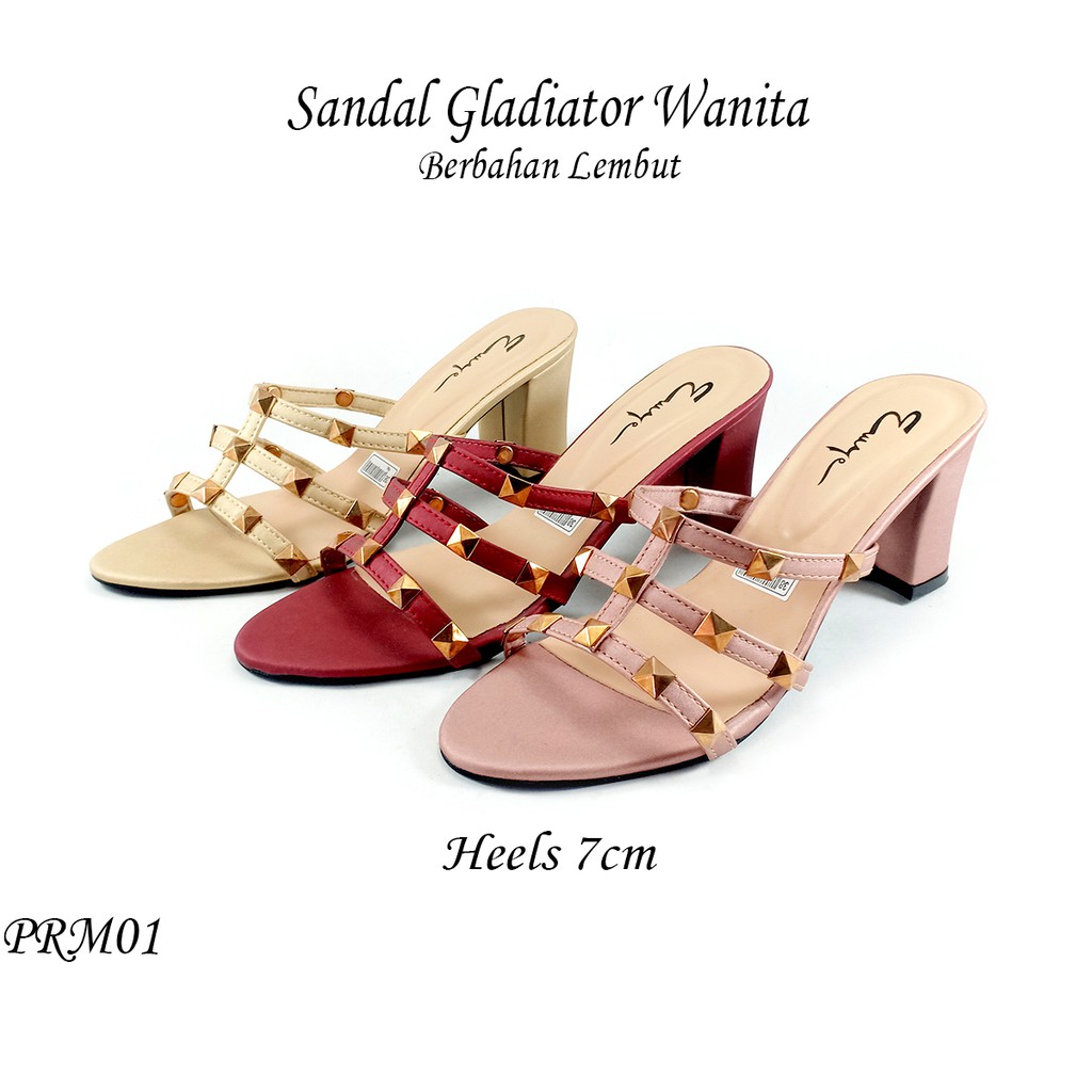 EMYE - SANDAL HEELS WANITA PRM01 Hak 7 cm / Sepatu Heels Wanita / Sepatu Wanita