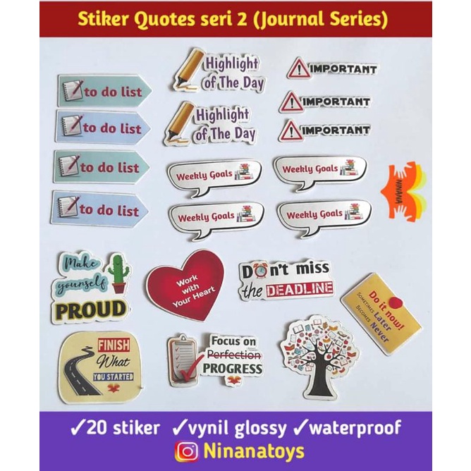 

Stiker journal series jurnal sticker quotes notes binder