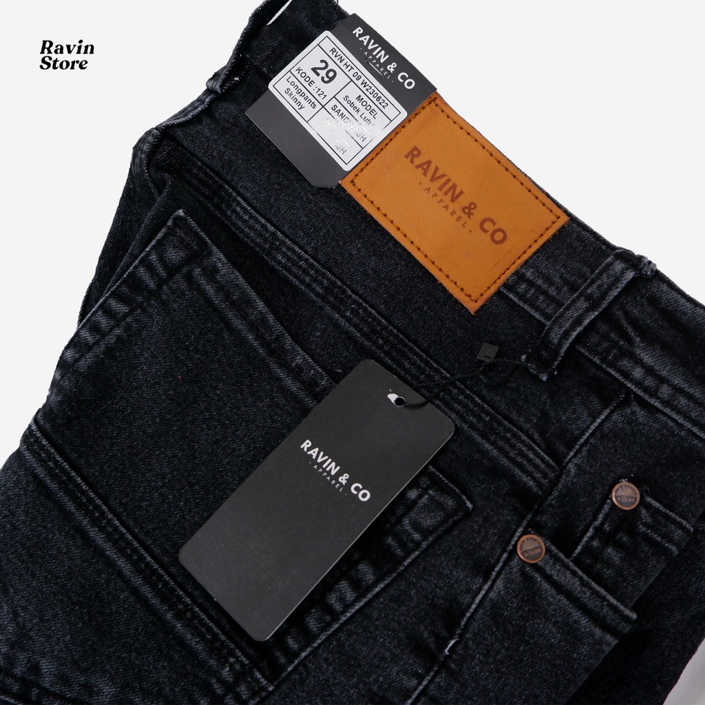 celana jeans panjang sobek lutut/distro