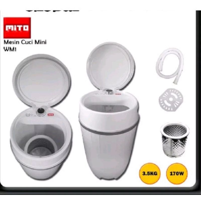 Mesin Cuci Portable + Pengering Merk MITO 3,5 kg