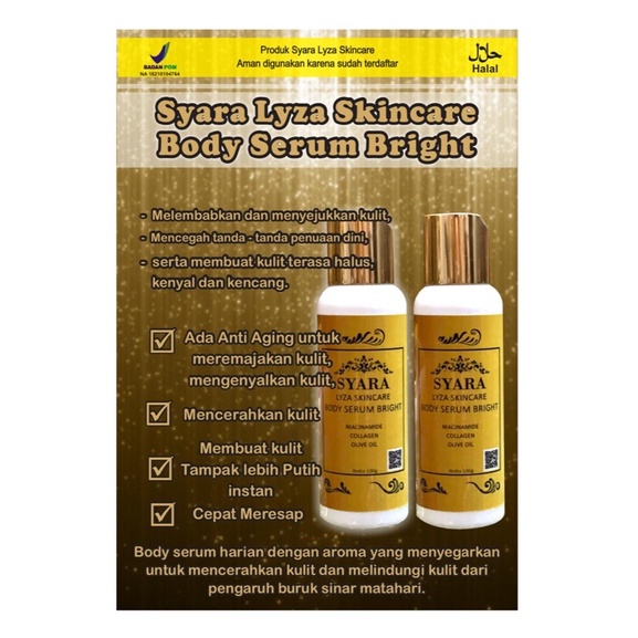 HANDBODY SERUM BRIGH 2BOTOL syara lyza skincare