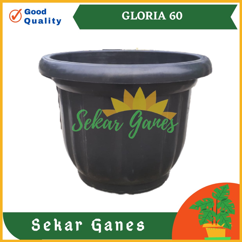 ONLY SAMEDAY AND INSTAN Pot Gloria 60 Hitam - Pot Besar Jumbo 50 60 70cm Pot Besar Plastik Bahan Tebal - Pot Hitam Gloria 50 60 70