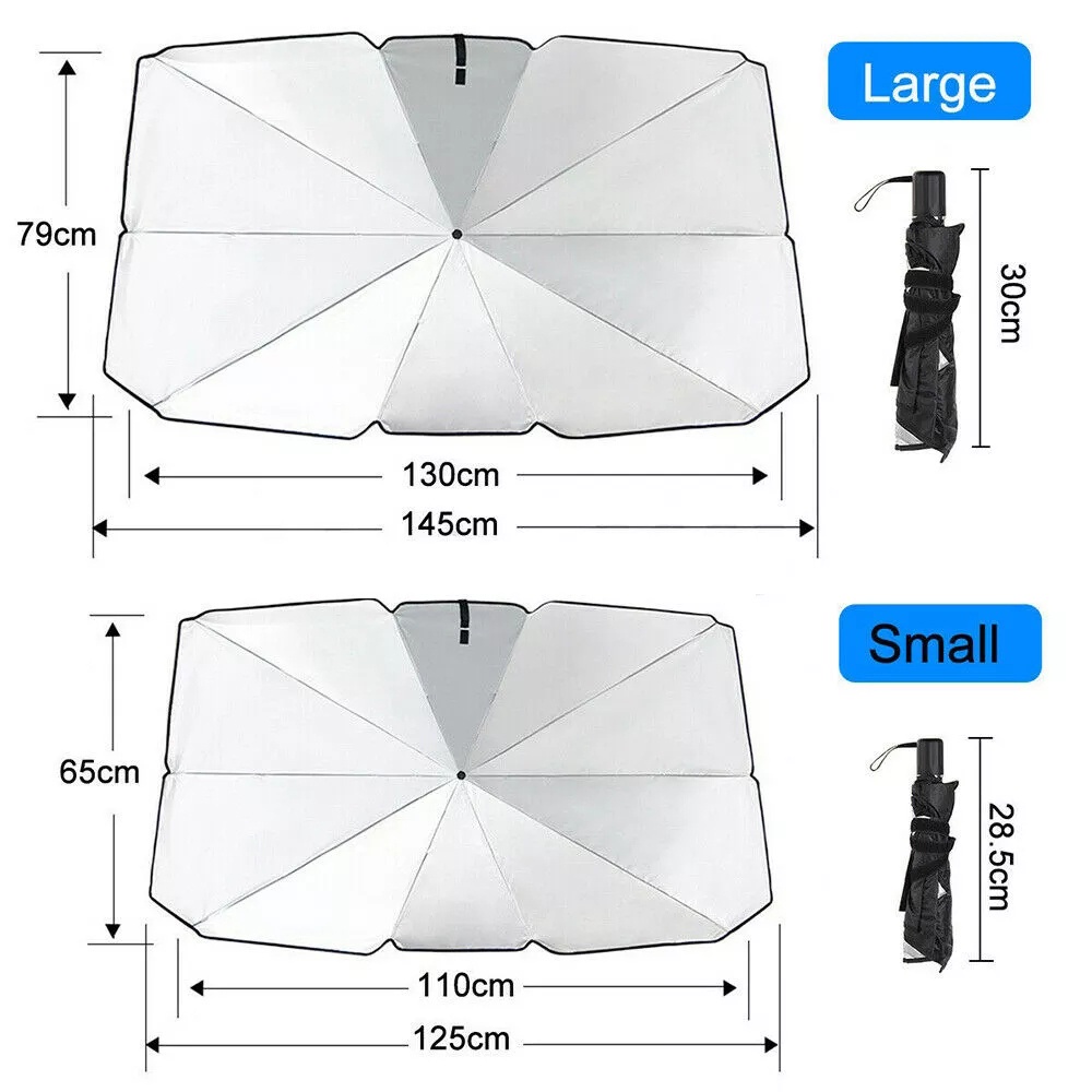 LANFY Interior Protection Car Sun Shade Black Window Sunshade Covers Car Windshield Umbrella Folding umbrella Car Sun Protector Auto Sunshade Cover Sun Protect UV Reflection Automotive Car Parasol