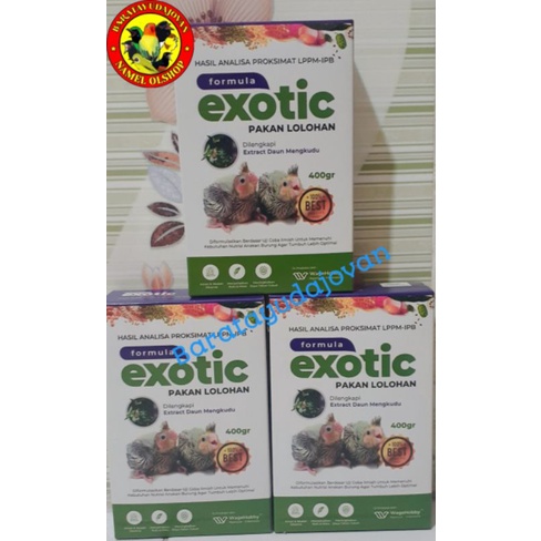 FORMULA EXOTIC PAKAN BURUNG LOLOHAN KEMASAN JUMBO SEMUA BURUNG DAN PARUH BENGKOK JENIS FREE FLY FLIG