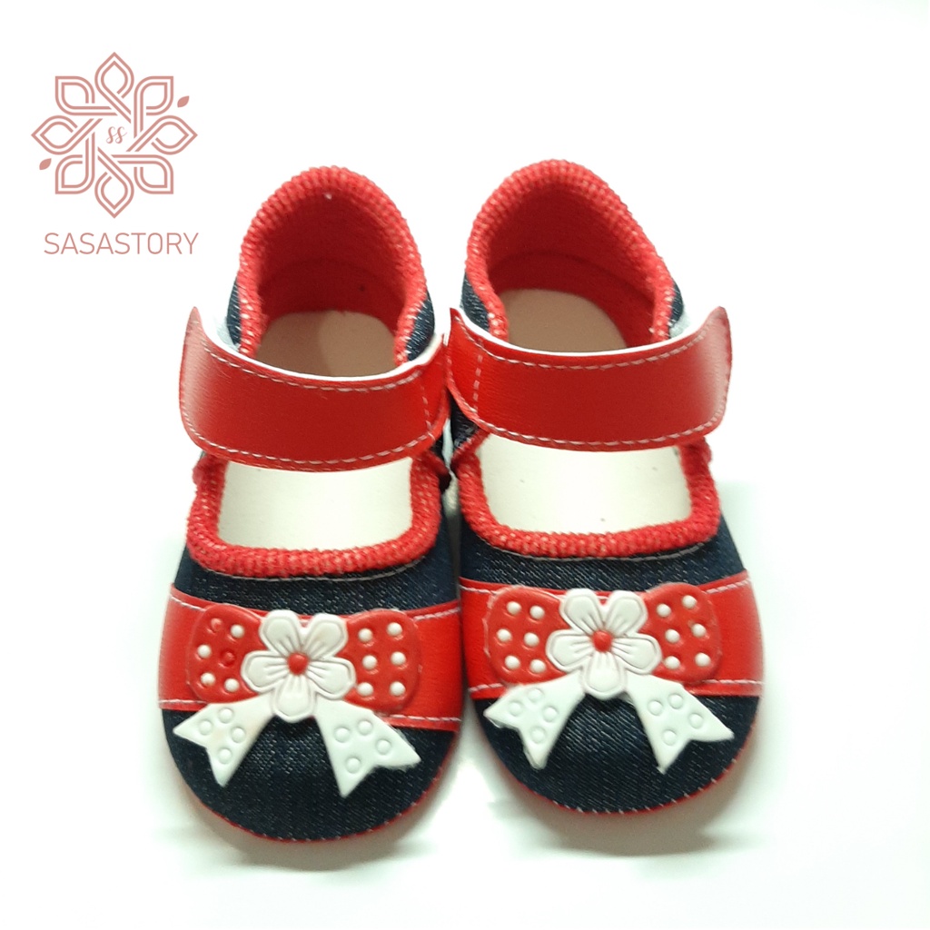 SEPATU PREWALKER BABY BAYI PEREMPUAN 0-12 BULAN BAHAN LEVIS AP02