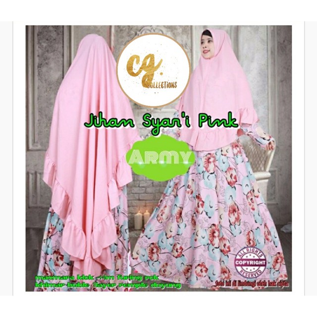 PROMO  GAMIS LUX JIHAN SYARI army rempel duyung maxmara muslimah dress lebaran TERBARU