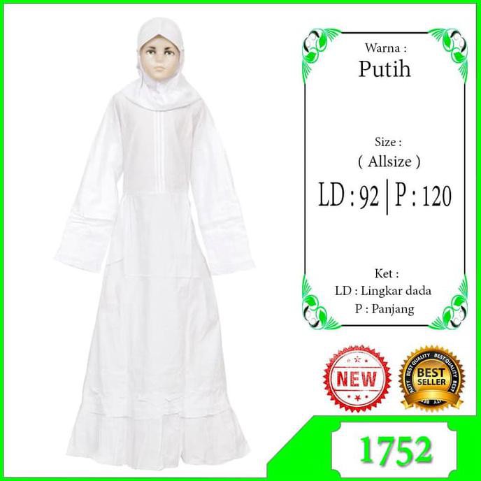 Baju gamis anak tanggung/remaja warna putih