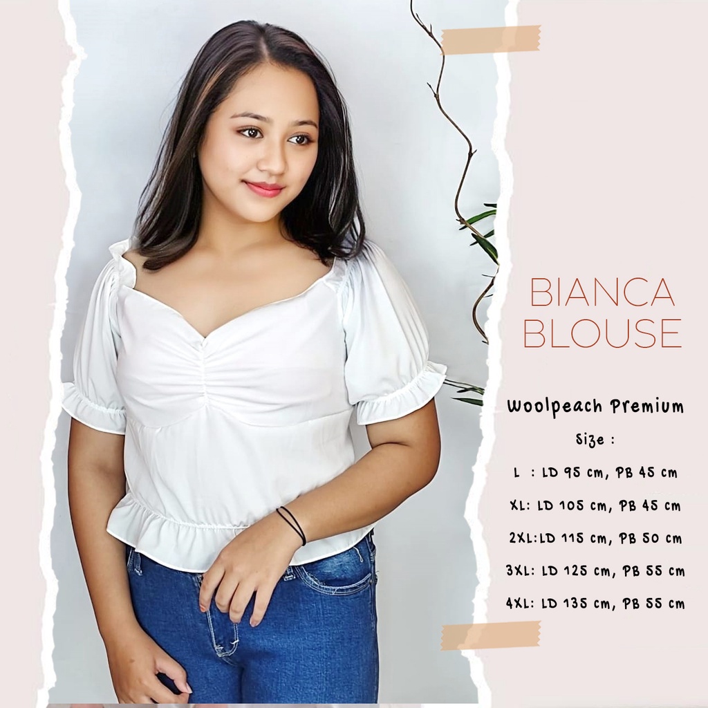 BIANCA BLOUSE WANITA - BLOUSE KOREA - ATASAN WANITA -BLOUSE LENGAN PENDEK