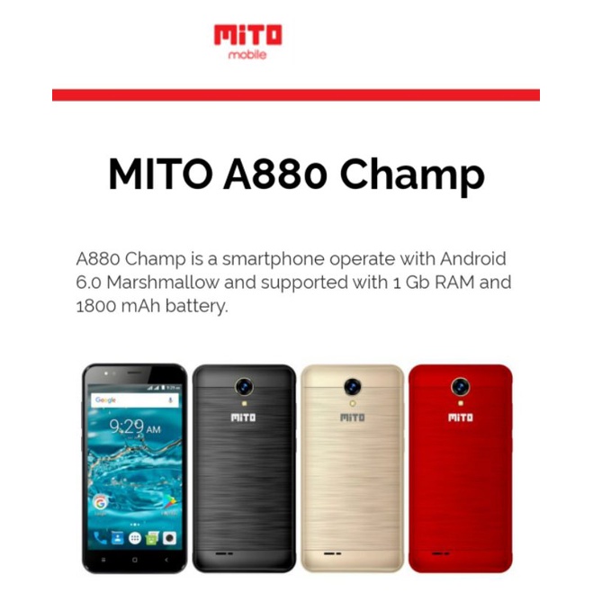 Cuci Gudang Hp Smartphone Android Mito A880 Ram1 5inch 3G