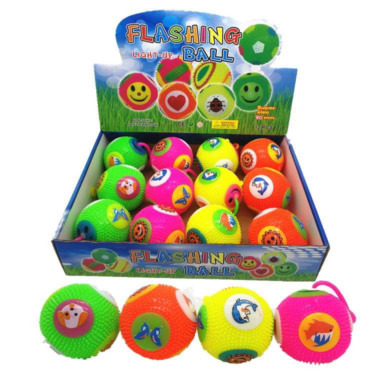 Yoyo Bola Lampu Bunyi Warna Warni  Flashing Spike Ball