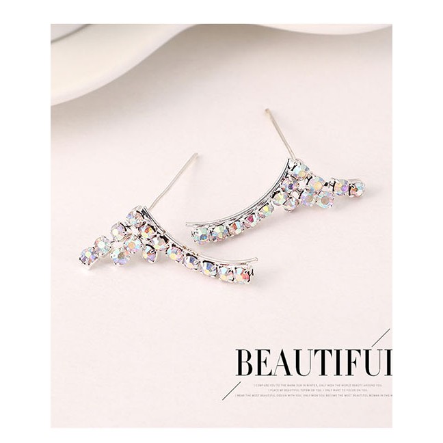 LRC Anting Tusuk Fashion Platinum Angel Wing Stud Earrings Y63192