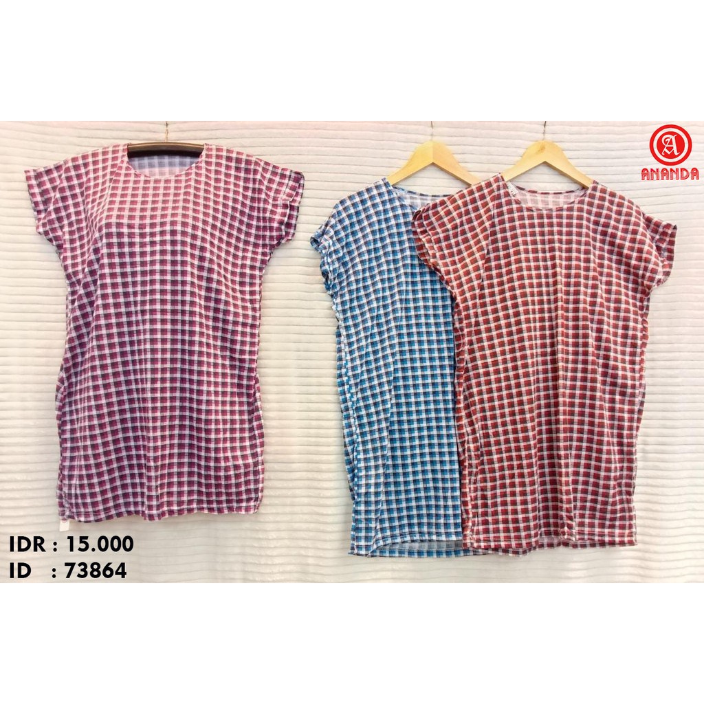 dres lengan pendek wanita dewasa ryton