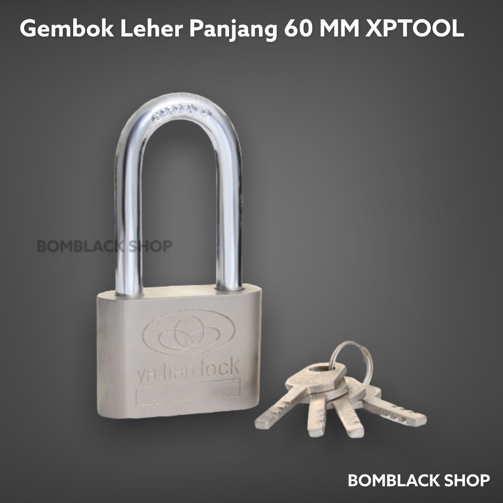 XP TOOL Kunci Gembok Leher Panjang 60mm Putih Pintu Pagar Rumah Kamar