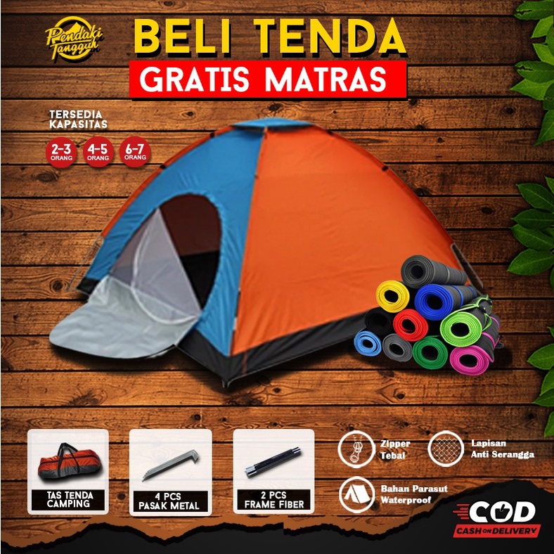 Jual Tenda Camping Camp Kemping Dome Single Layer P Orang Anti Air