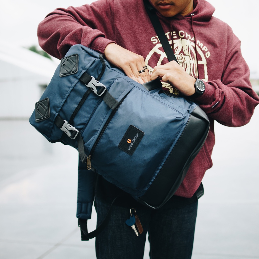 ROUTE NAVY |ManNeedMe x URBAN| Tas Ransel Pria Wanita Tas Backpack ORIGINAL