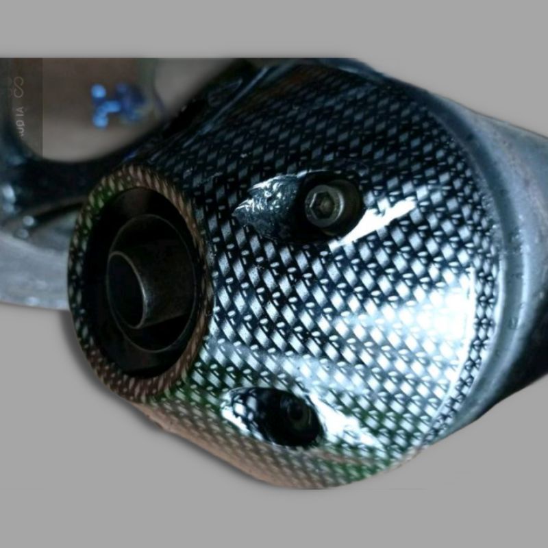 tutup tameng pelindung ujung knalpot YAMAHA XEON 125 RC_GT karbon celup asli wtp