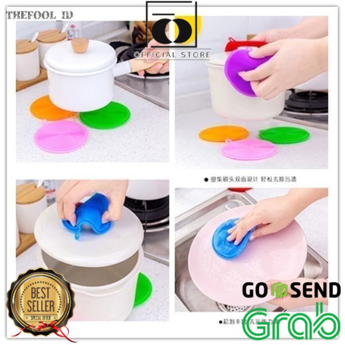 BELI 1 GRATIS 2 HARGA 3 PCS Sponge Silicone Serbaguna Pembersih Dapur