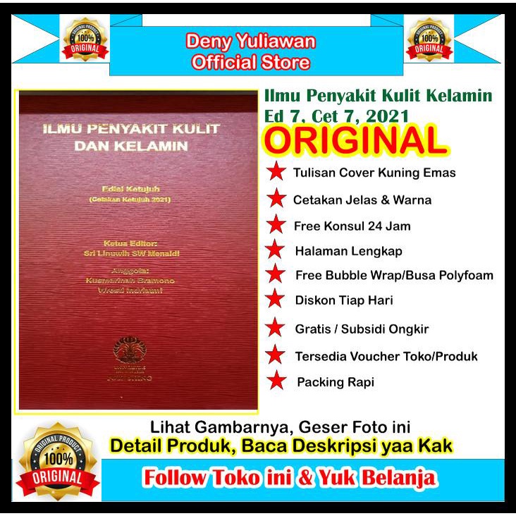 

TERBARUU!! Buku ORI - Buku Ilmu Penyakit Kulit dan Kelamin edisi 7 FK UI TERBARU