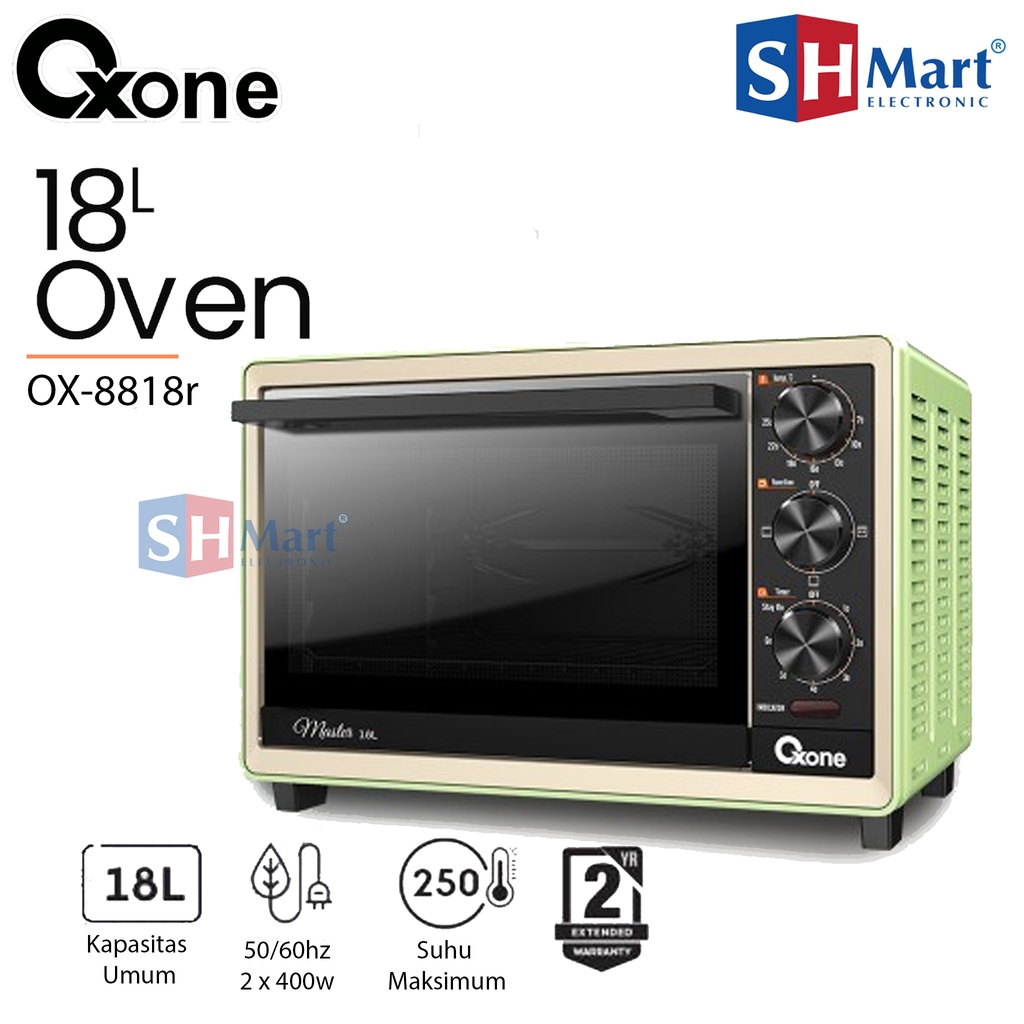 OXONE MASTER OVEN OX-8818R OX8818R KAPASITAS 18 LITER MATCHA GREEN GARANSI RESMI OXONE