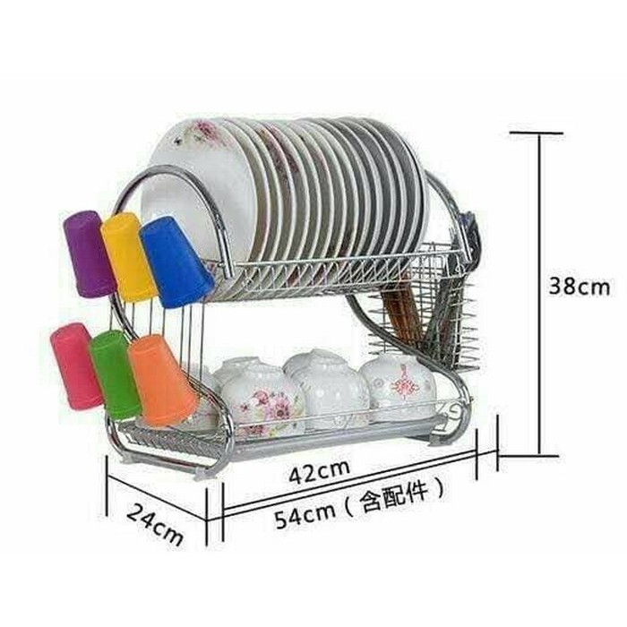 INI UKURAN YG BESAR ➡️ RAK PIRING STAINLESS 2 TINGKAT / 2 SUSUN