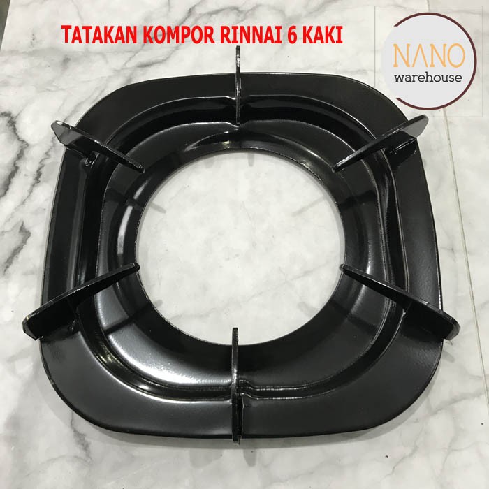 Tatakan Dudukan Kompor Gas Rinnai Kaki 6 Oval Petak Hitam