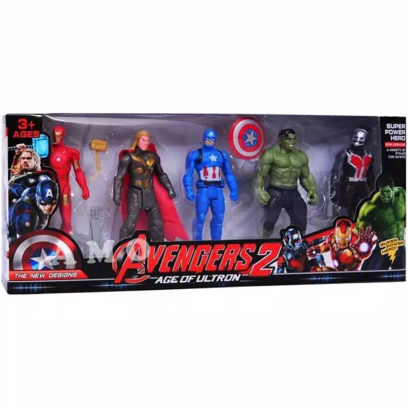 Set Figure Robot Avengers Age Of Ultron Isi 5 (Ironman, Hulk, Captain A, Thor, AntMan)