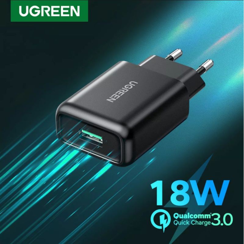UGREEN CHARGER 18W + KABEL TYPE C 1M QC 3.0 Fast Charging