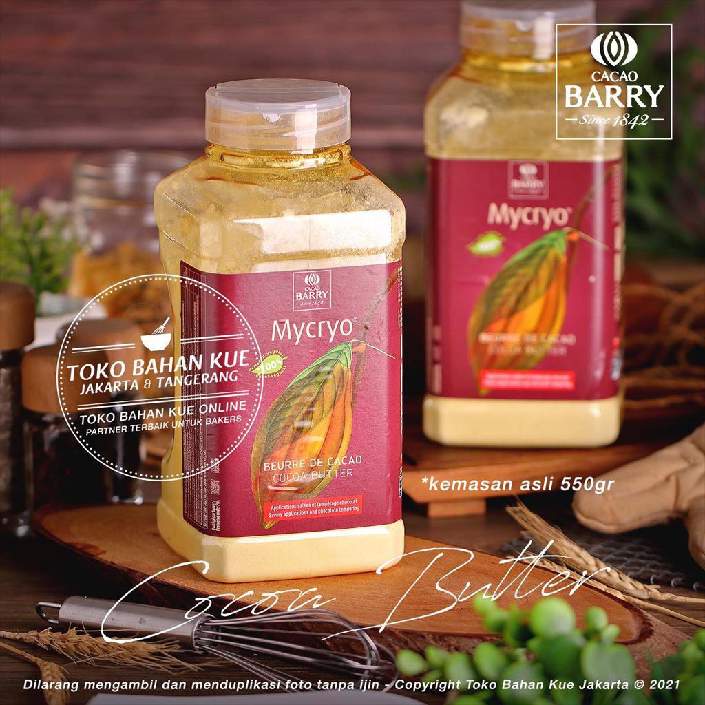 CacaoBarry MYCRYO Cocoa Butter 550gr Cokelat Mentega Cacao Barry