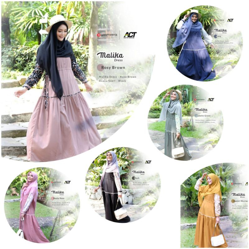 [HAFIA HIJAB] BEST SELLER MALIKA DRESS/GAMIS/BAJUPANJANG BAHAN KATUN MIX MOTIF ADEM BY YASMEERA