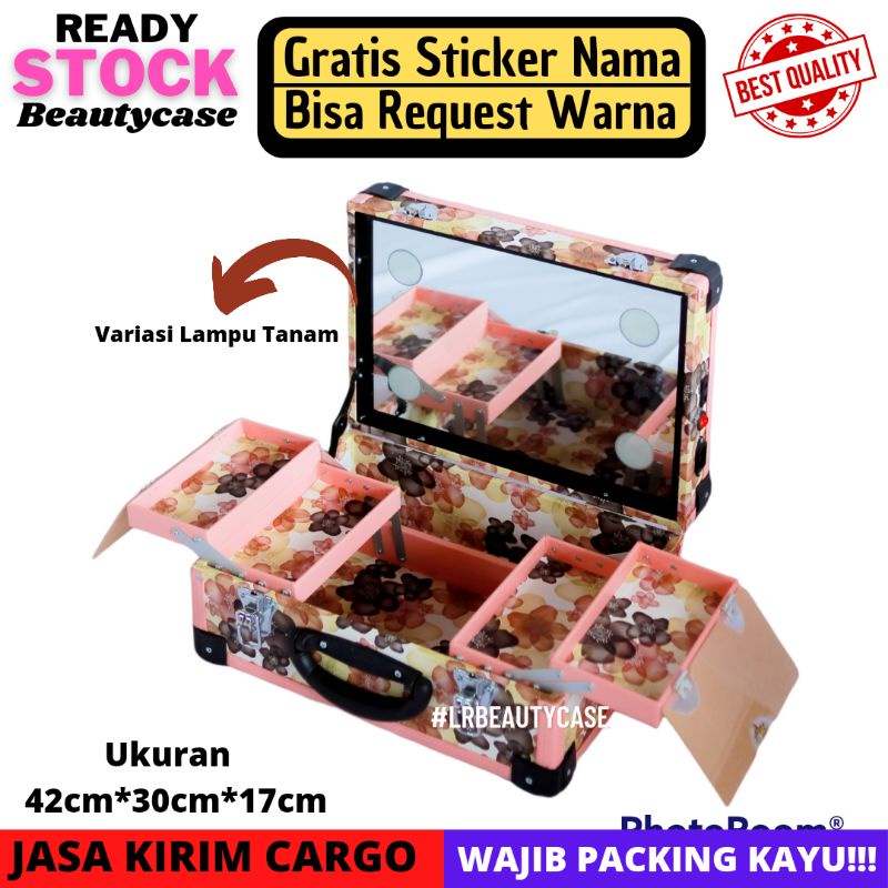 Bok Makeup/Koper Makeup/Beautycase Lampu Flatt Tanam Full Cermin